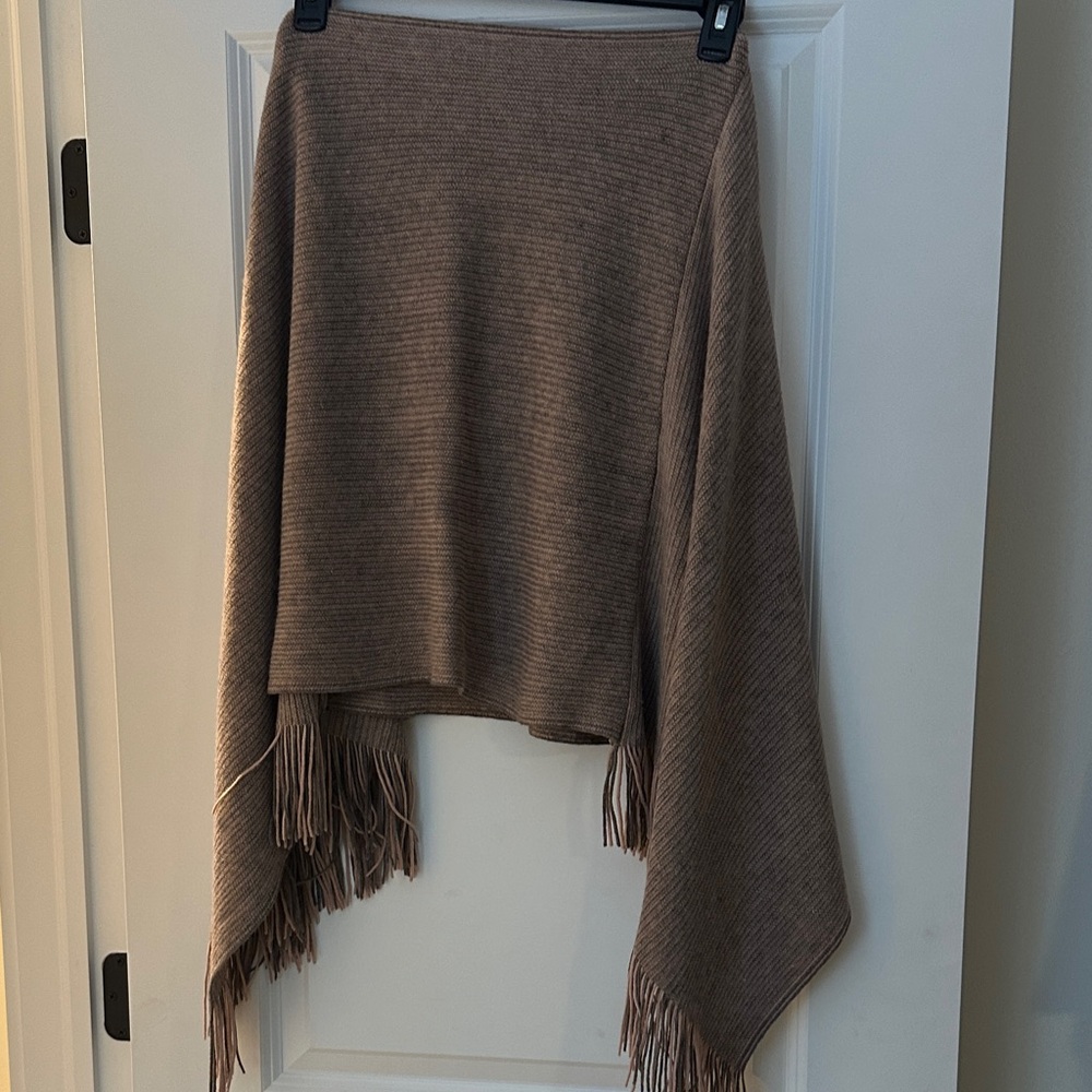 Cejon Brown Poncho with Fringe